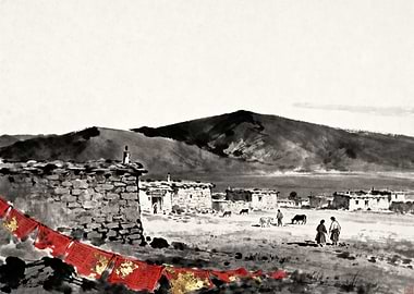 Tibetan Village Landscape Painting