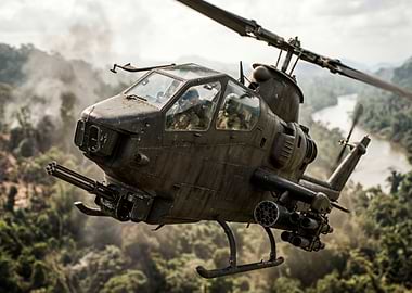 Attack Helicopter in Jungle