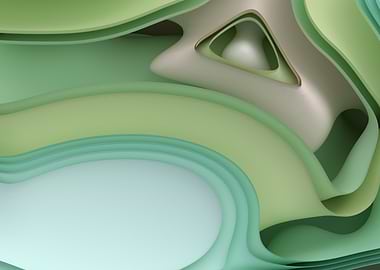 Modern Abstract Wall Art in Sage Green, Mint and Beige