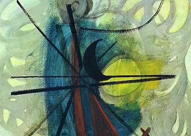 Abstract Painting with Geometric Shapes