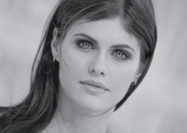Alexandra Daddario Black and White Portrait