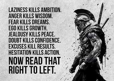 Spartan Warrior Motivational Quote
