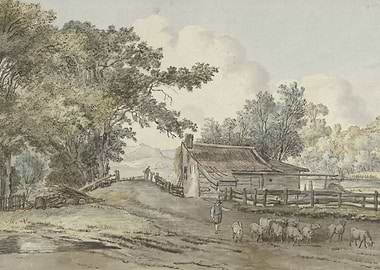 Pastoral Landscape with Shepherd and Sheep