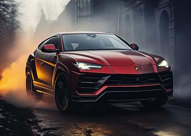 Lamborghini Urus Drifting in Fog