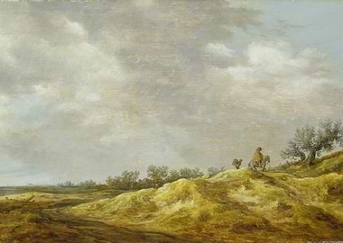 Landscape with figures on a hill