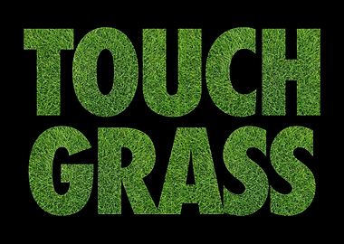 Touch Grass Gamer Meme Internet Slogan