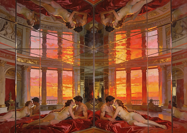 Mirrored Lovers at Sunset