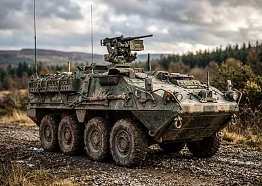 Military Armored Vehicle in Nature