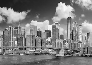 New York City Skyline and Brooklyn Bridge