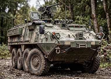 Camouflaged Military Armored Vehicle