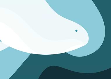 Abstract Whale in Blue Tones