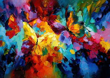 Vibrant Butterfly Painting