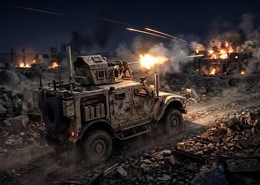 Military Vehicle in Combat