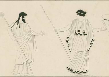 Ancient Greek Figures with Spears