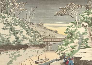Winter Landscape with Bridge and Figures