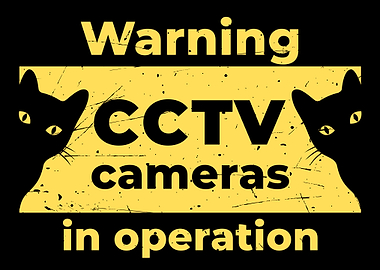Warning Black Cats CCTV Cameras in Operation Sign