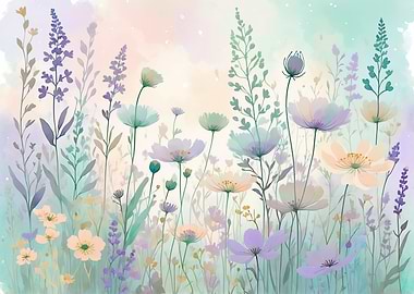 Watercolor Floral Meadow