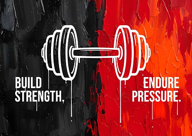 Build Strength Endure Pressure Dumbbell Inspirational Motivational