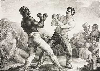 Boxers in a Ring with Spectators
