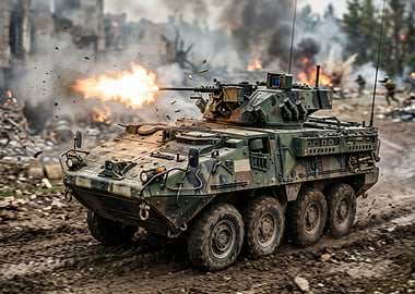 Armored Vehicle Firing in Combat