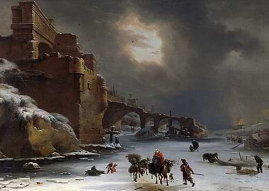 Winter Scene with Travelers and Ruins