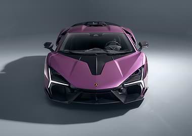Purple Lamborghini revuelto Front View