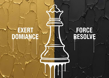 Chess Queen with Dripping Paint Motivational Inspirational