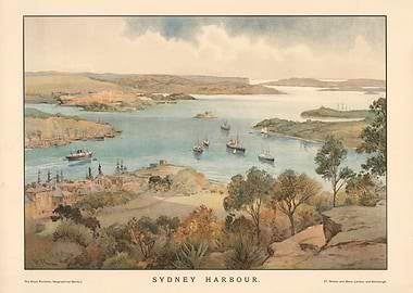 Sydney Harbour Vintage Painting