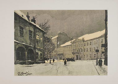 Winter Cityscape with Figures