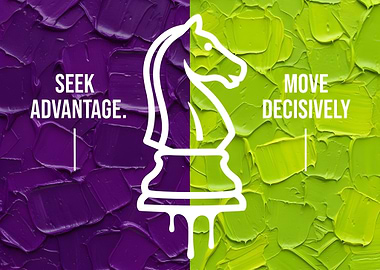 Chess Knight with Motivational Text