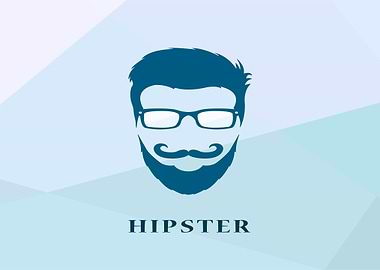 Hipster Icon with Glasses and Beard