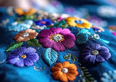 Embroidered Floral Fabric