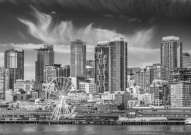 Seattle Waterfront with Ferris Wheel