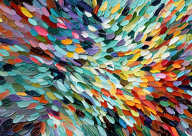 Abstract Textured Oil Painting