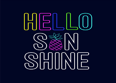 Hello Sunshine Neon Text Art