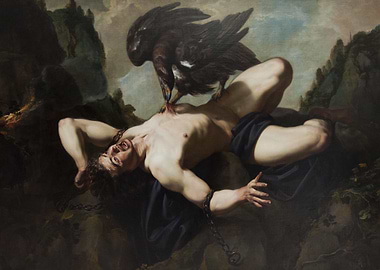 Prometheus Chained and Attacked by Eagle