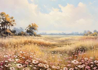 Vintage Meadow with Daisies