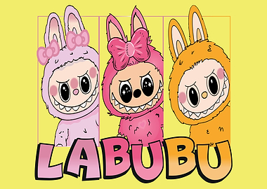 Labubu Characters with Text
