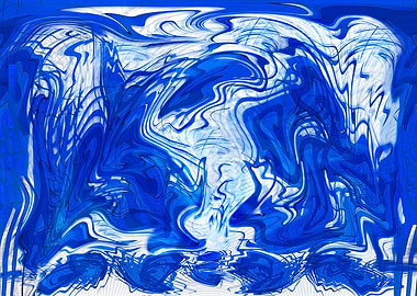 Abstract Blue Swirls 3SDW1