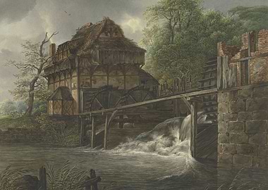 Old Watermill by a River