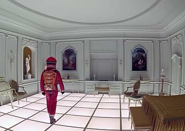Astronaut in a futuristic room