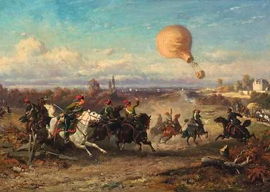 Cavalry Observing a Hot Air Balloon