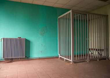 Abandoned Room with Cage and Radiator