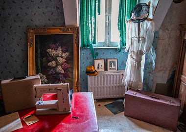 Vintage Sewing Room with Dress Form