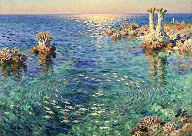 School of Fish in Coral Reef