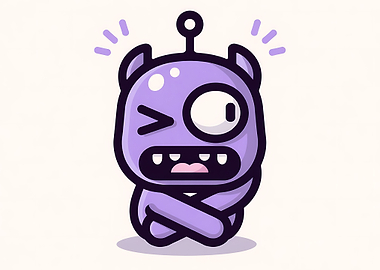 Cute Purple Monster Winking