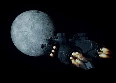 Spaceship near the Moon