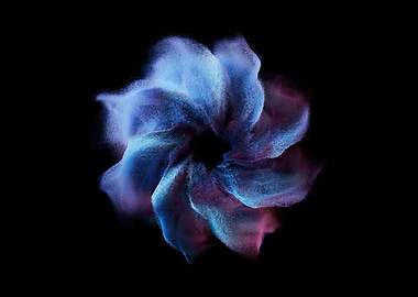 Abstract Swirling Blue and Pink Particles