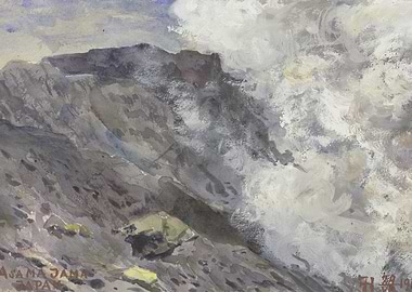 Asama Yama Japan Watercolor Painting