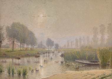 Pastoral Landscape with Cattle and Ducks